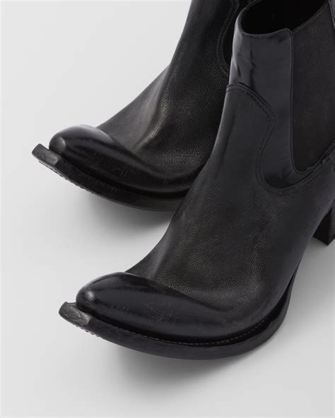 prada leather bootie|Prada genuine leather boots.